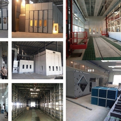 Cabina de aerosoles de automóviles industriales de 220 V con filtro de suelo de fibra de vidrio y ventilador de escape