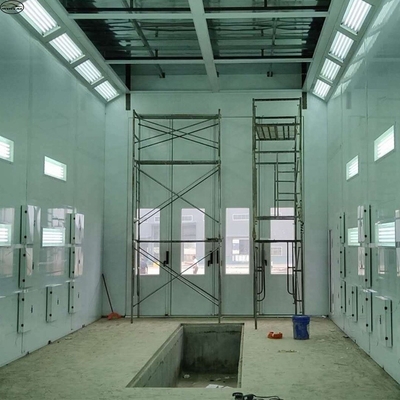 Camión de combustión diesel Spray Booth 220V 39KW con luz LED y ventiladores de 11KW