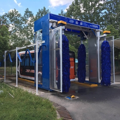 Máquina de limpieza automática de autobuses de baranda azul Tamaño 2150 * 5750 * 5355mm personalizable