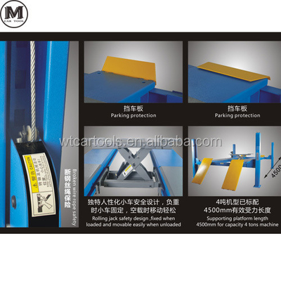 Capacidad de elevación de 4000 kg 4 Post Car Hoist 4720mm longitud 2.2KW potencia del motor