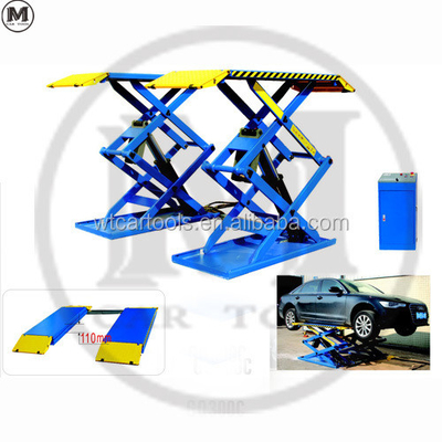 61"/1550mm longitud de plataforma 3 toneladas elevador de automóvil portátil con doble cilindro