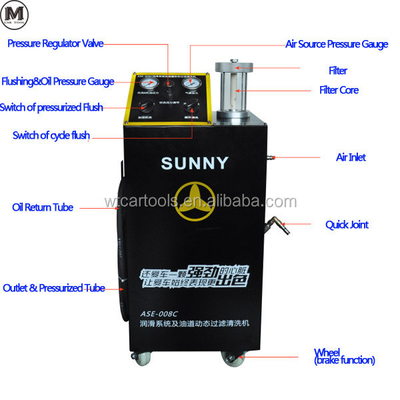 ASE-008 Máquina de lavado de metal para motores 65L para limpieza del sistema de lubricación del motor