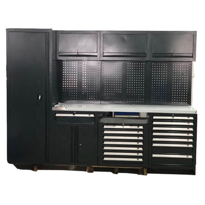 Cabinetes de trabajo de garaje de metal negro W2400 D610 H40mm