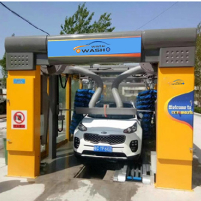 Máquina de lavado de automóviles de túnel totalmente automática Máquina de lavado de automóviles de alta presión 10 cepillos Sistemas de lavado de automóviles de vuelco Sistema de control PLC