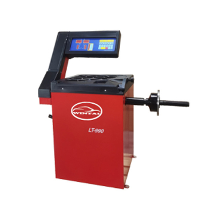 Máquina de equilibrio de neumáticos de automóviles de conos estándar Capó de plástico delicado Equilibrador automático de ruedas Programas de autocalibración y auto-diagnóstico Equipo de equilibrio de neumáticos