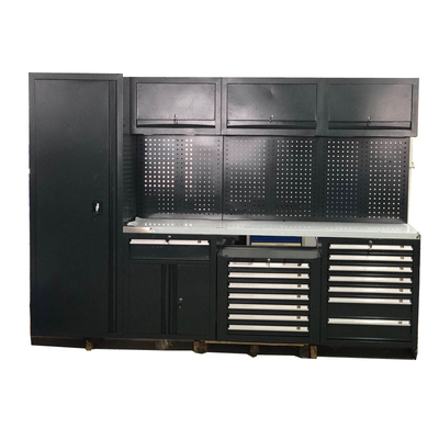 Banco de trabajo de garaje grande, nuevo, negro, móvil / para taller, combinación de acero, gabinete de herramientas