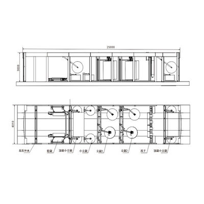 Equipo de lavado de autos automático con cadena de cable de plataforma, con 14 cepillos, máquina de lavado de autos automático con 6 secadores