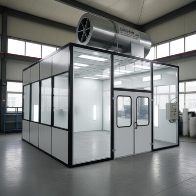 Cabina de pulverización de pintura para automóviles con instalación en sitio con ventilador de admisión de aire tipo europeo de 5.5KW y quemador diésel G10 para repintado automotriz