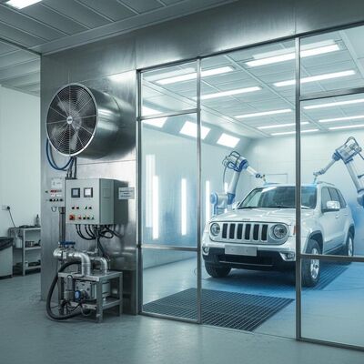 Cabina de aerosoles para automóviles con ventilador de admisión de aire de tipo europeo de 5,5 kW 300 mm Base de estructura de acero y altura del banco ajustable 40cm - 118cm