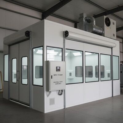 Cabina de pulverización de coche refrigerada por agua con ventilador tipo europeo de 5,5 KW y pared de 50 mm para pintura automotriz
