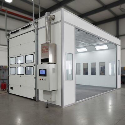 Cabina de pulverización de vehículos con sistema de calefacción diésel, entrada de 110/220 V y panel de control digital para condiciones óptimas de pintura