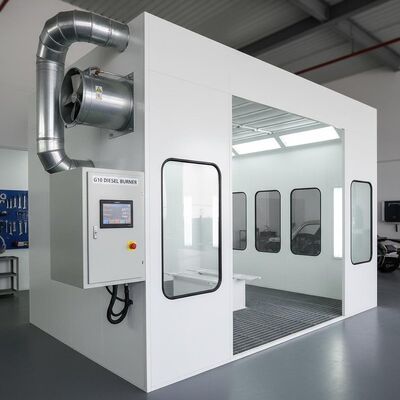Cabina de pintura profesional para automóviles con quemador diésel G10, panel de control digital y ventilador de escape de alta eficiencia para pintura automotriz